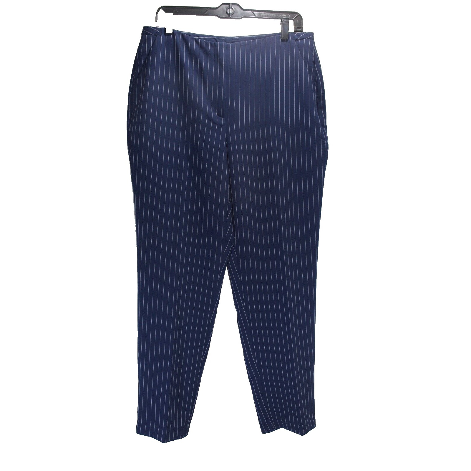 Chico's Flat Front No Tummy So Slimming White Stretch Side Zip Pants 1.5 Med 10